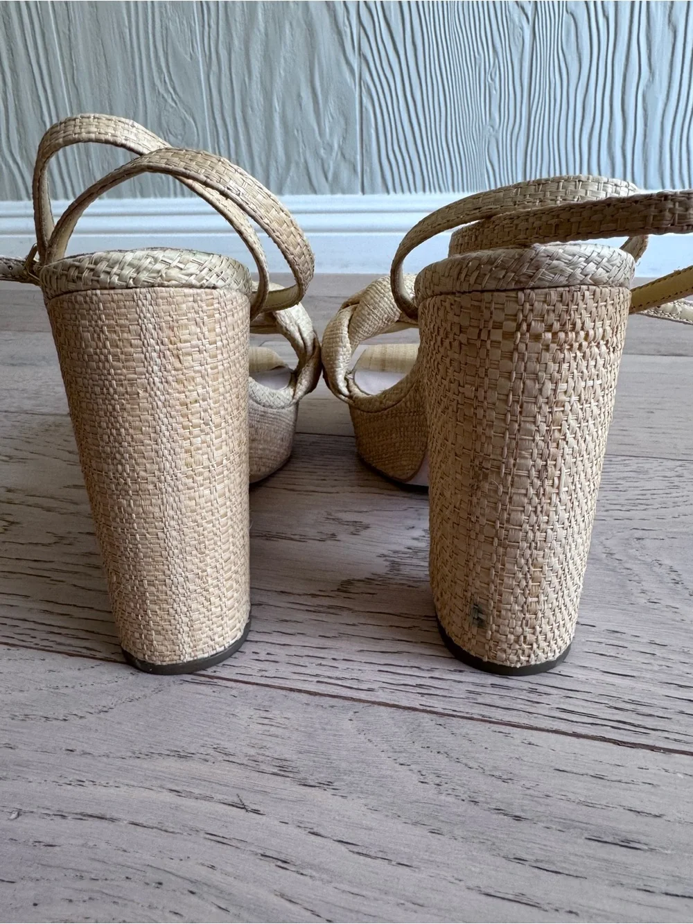 Loeffler Randall Fae Braided Raffia Platform Sandal Sz; 9